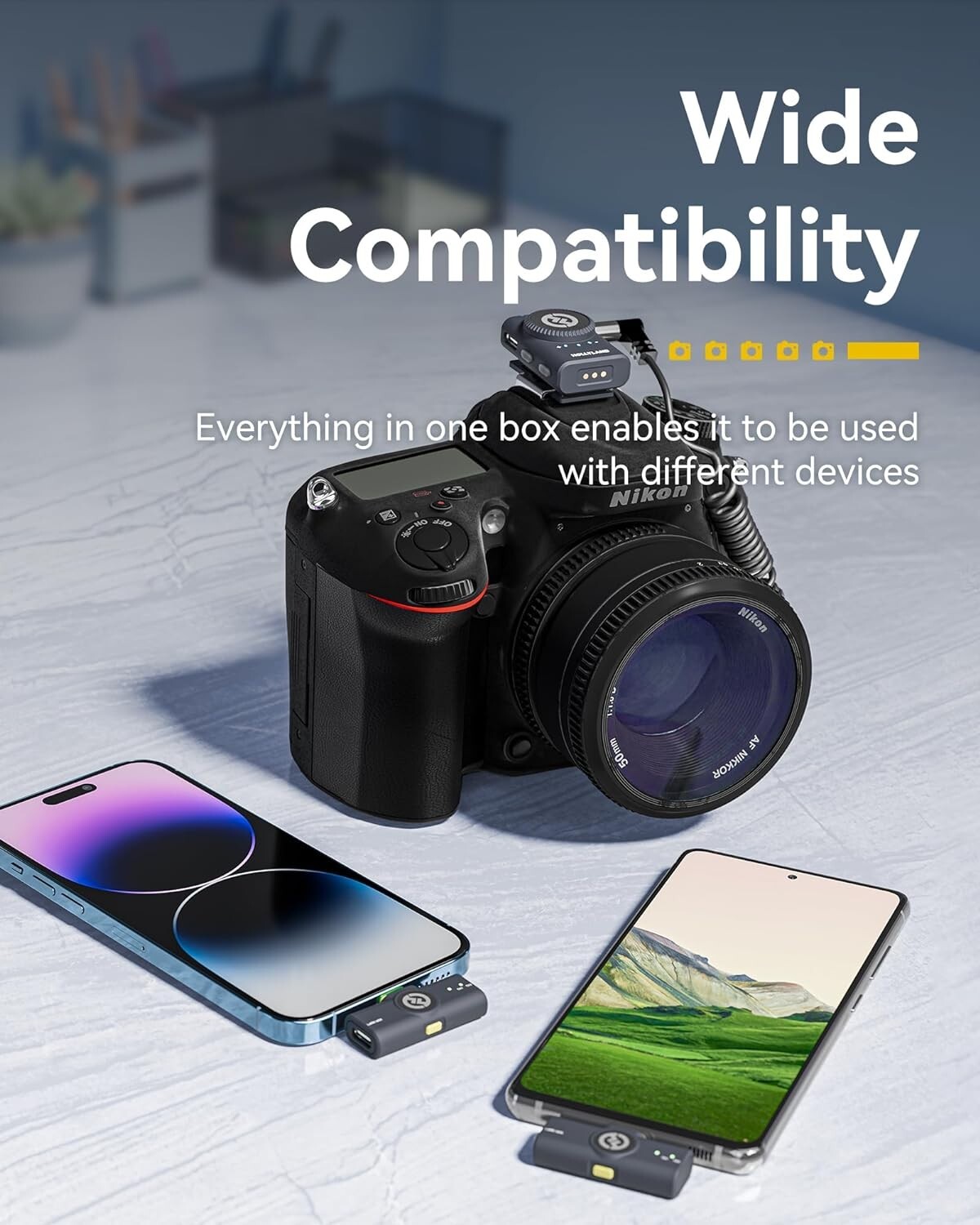 Hollyland Lark M2 Wireless Lavalier Microphone for iPhone/Android/Camera/PC/Lapt