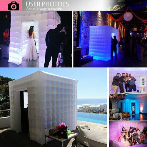 Inflatable Photo Booth Enclosure 1 Doors W/Led Light Blower for Advertising Bars