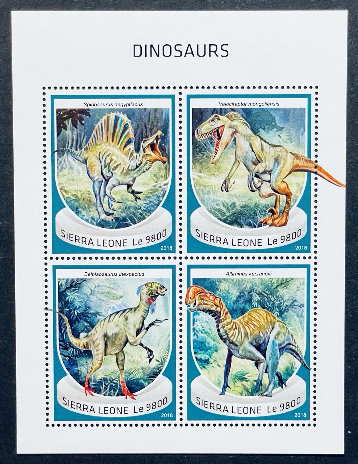 SIERRA LEONE DINOSAURS STAMPS SHEET 2018 MNH PREHISTORIC VELOCIRAPTOR DINOSAUR