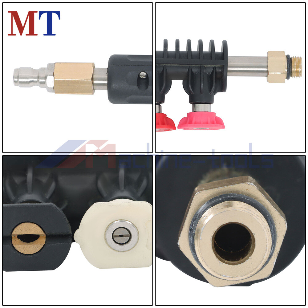 High Pressure Washer Gun Extension Wand Lance Gutter Cleaner Nozzles Kit 4000PSI