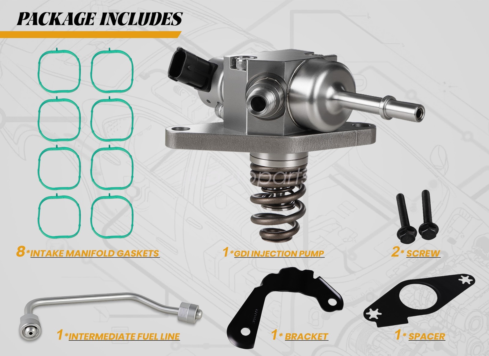 For Chevrolet Silverado 1500 2014-2018 Direct Injection High Pressure Fuel Pump