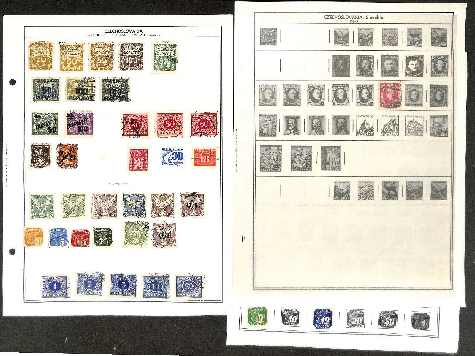 Czechoslovakia Stamp Collection on 50 Harris Pages, 1918-1983 (BK)