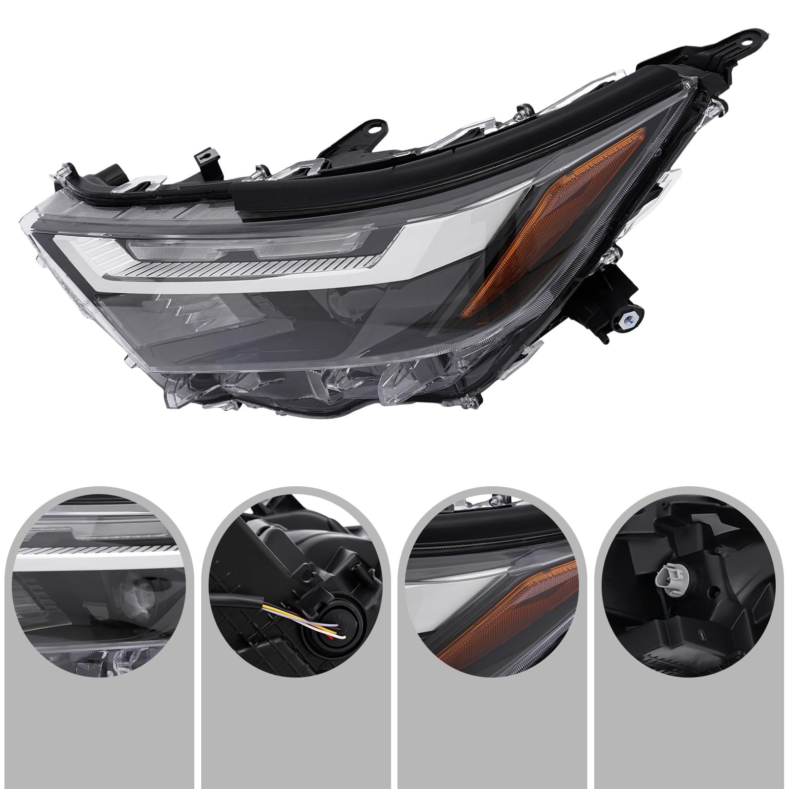 Front LED+Halogen Headlight Assembly Left Side for 2022 2023 2024 Toyota RAV4