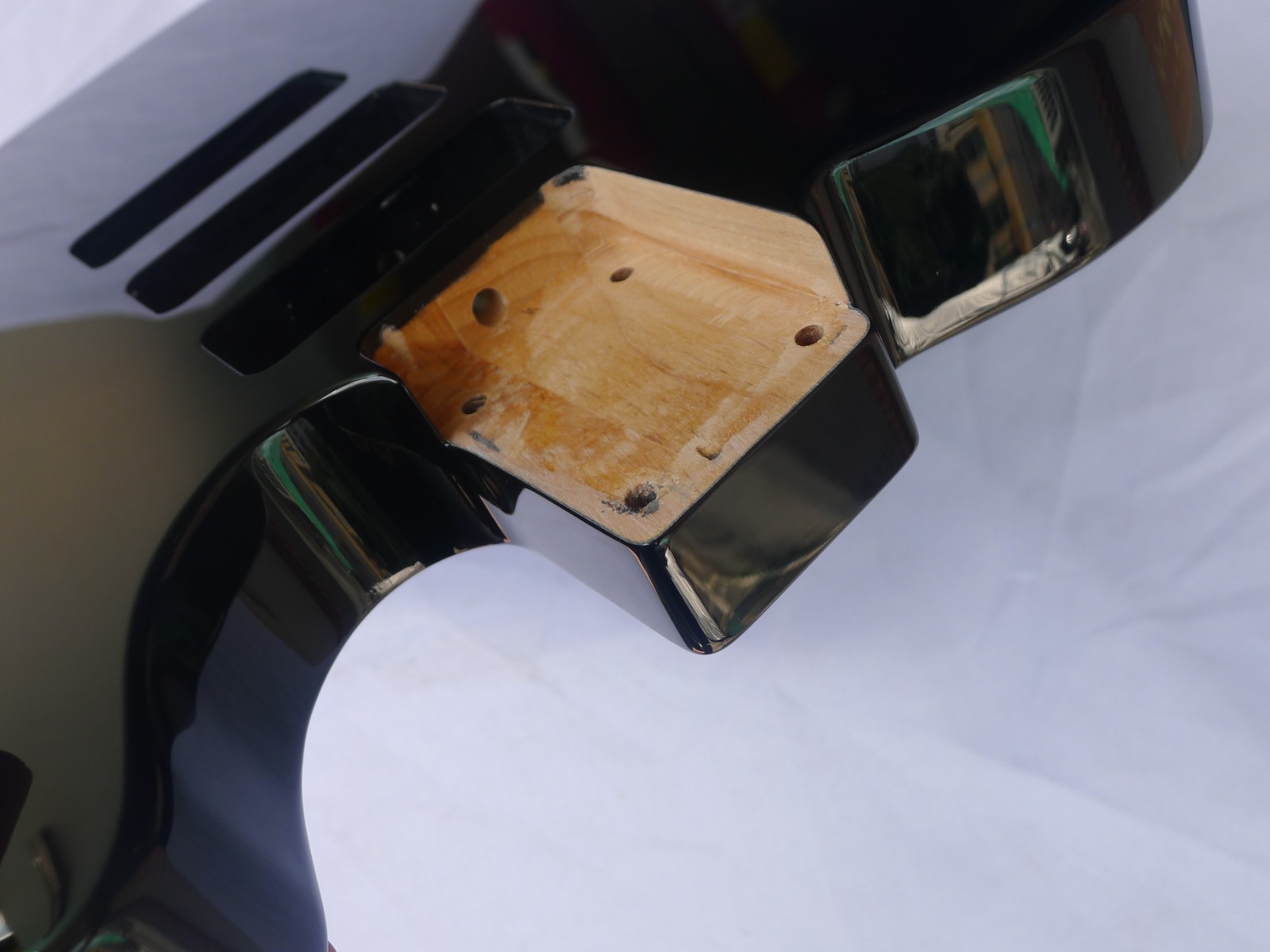 Tele Style Guitar Body 3pcs Alder Black Fit 3pcs P90 With Half Bridge ≦4.8Lbs