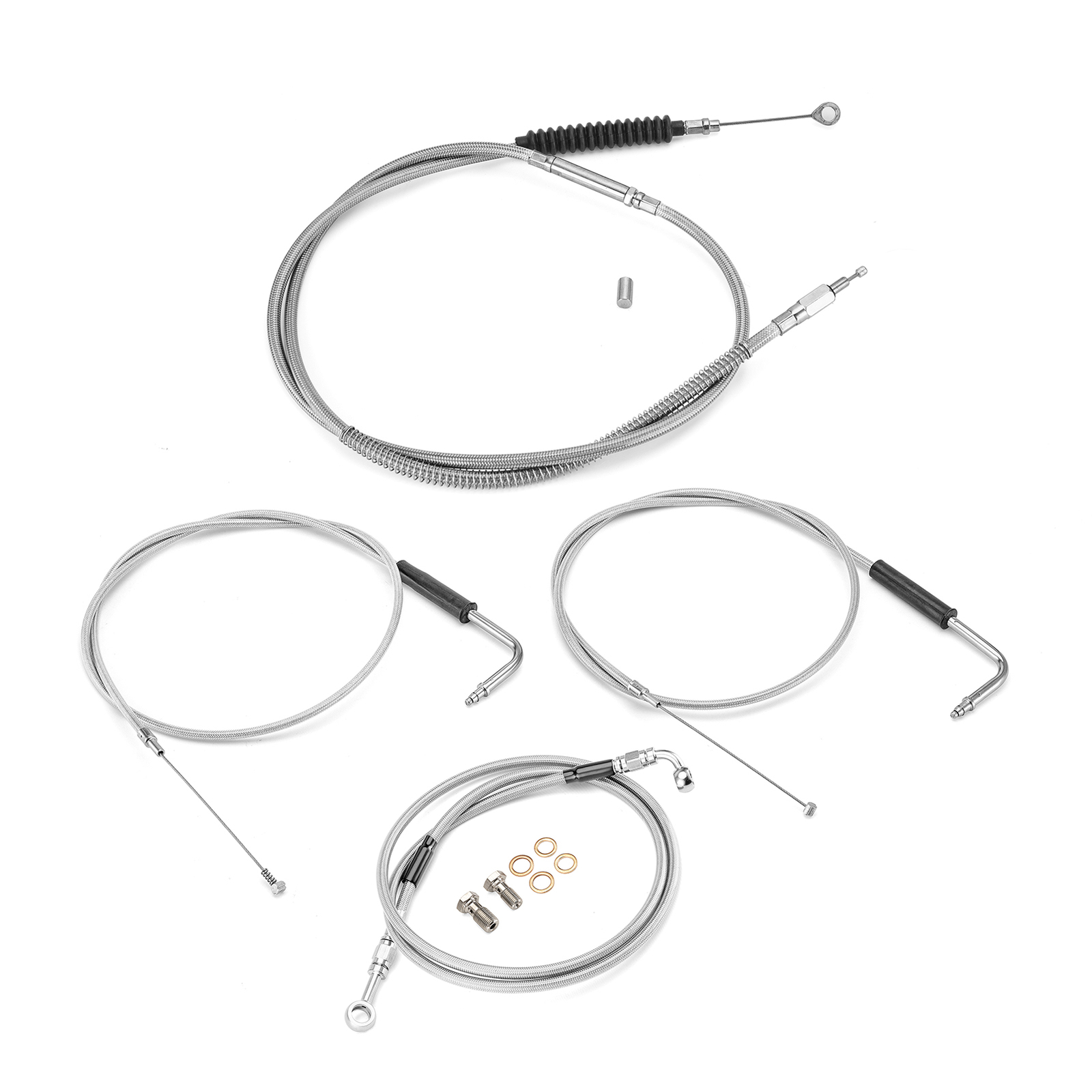 16"-18" Handlebar Brake Line Clutch Throttle Cable For Harley Dyna FXDWG Non-ABS