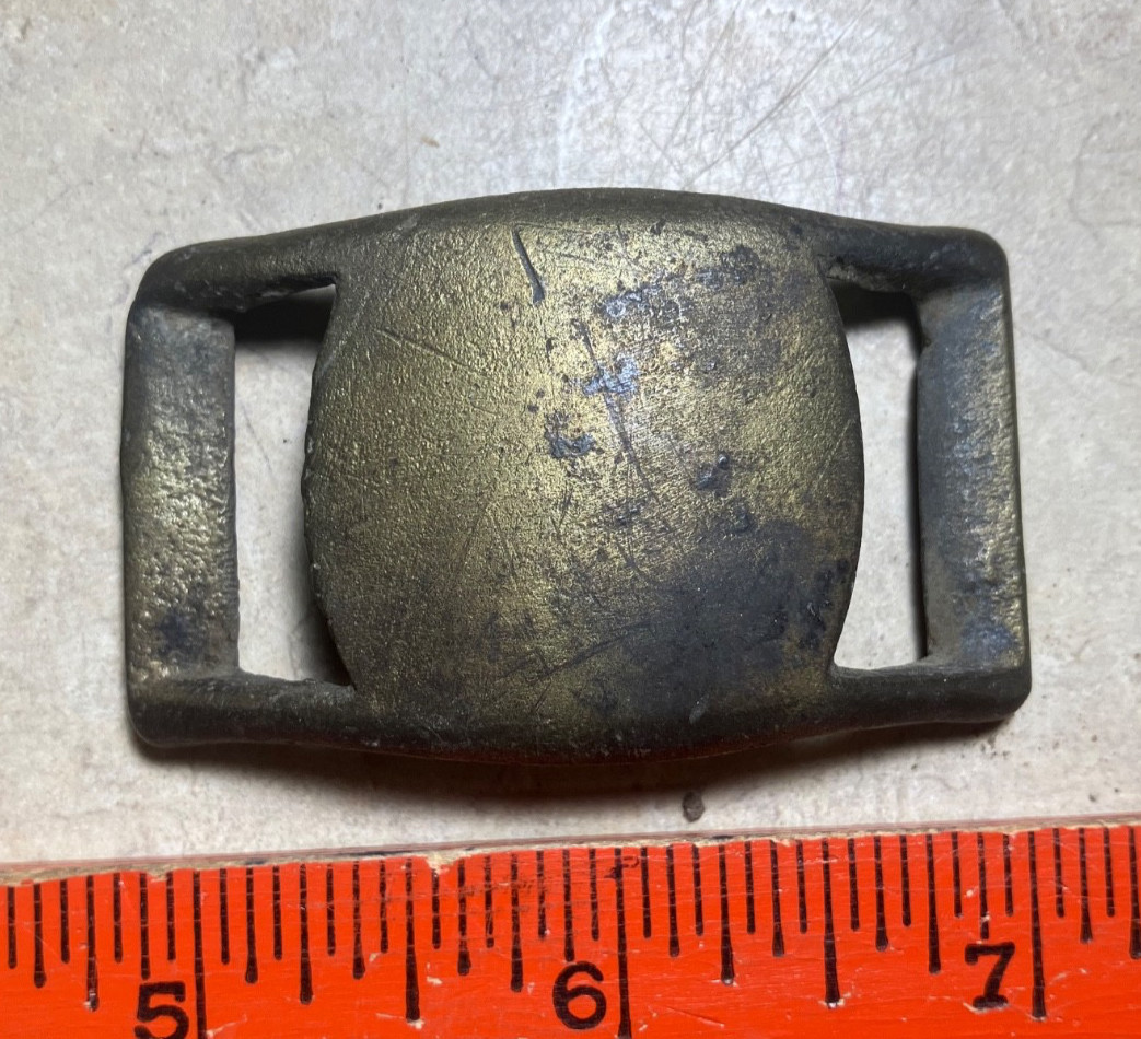 Larger unknown brass buckle dated 1875?-Found Ft Bayard New Mexico area