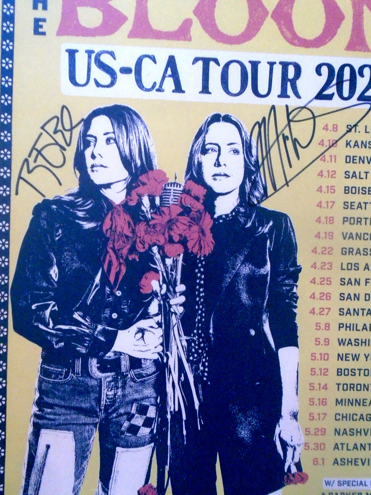ORIGINAL CONCERT POSTER & TICKET_LARKIN POE_US-CA TOUR_SIGNED BY 2_SANTA BARBARA