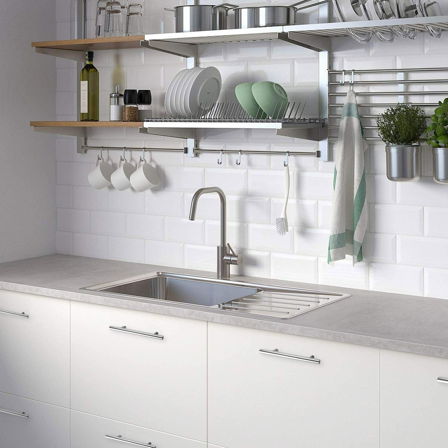 10Pack Brushed Nickel Kitchen Cabinet Pulls Stainless Steel Drawer T Bar Handles