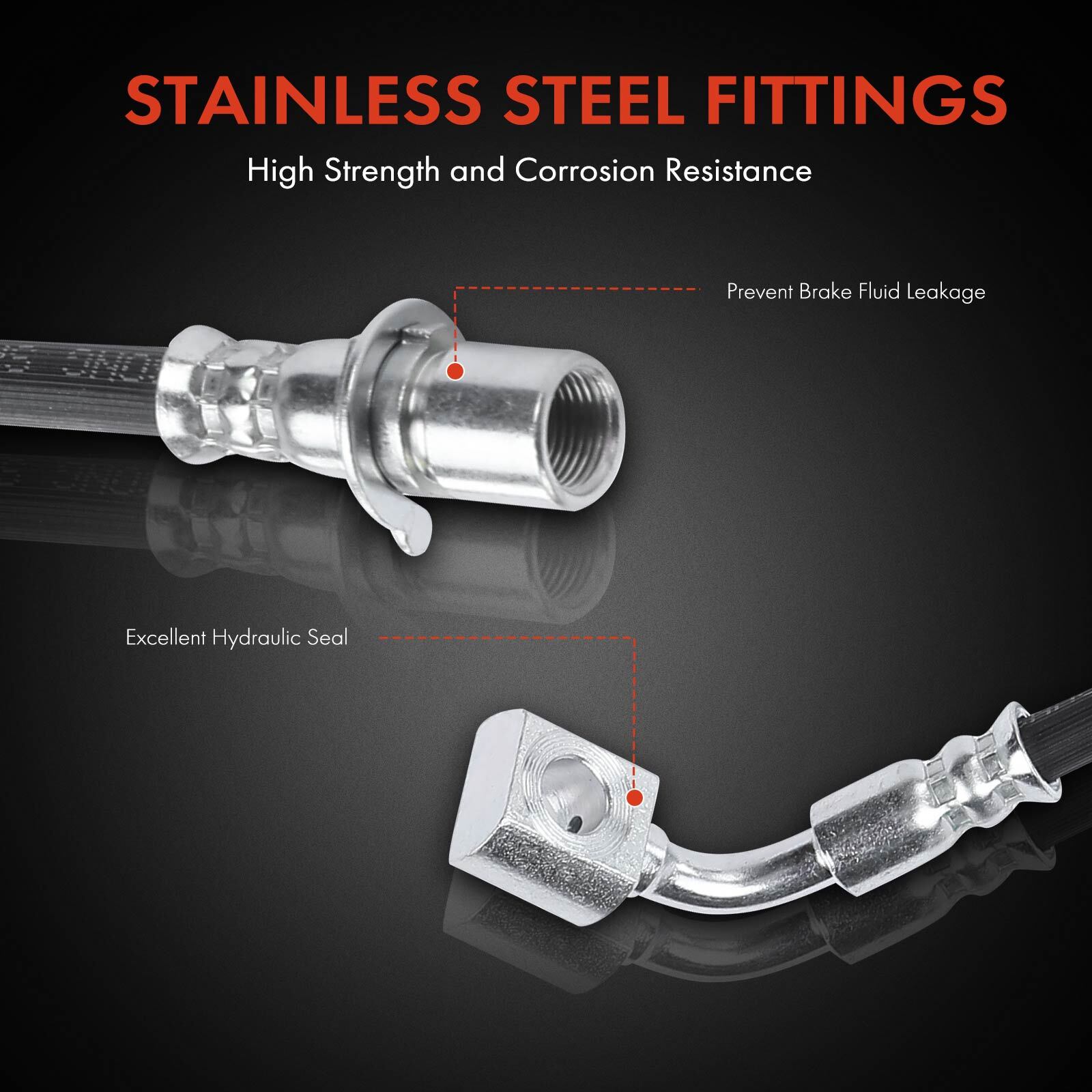 2x Front Left & Right Brake Hydraulic Hose for Cadillac Escalade Chevy Tahoe GMC