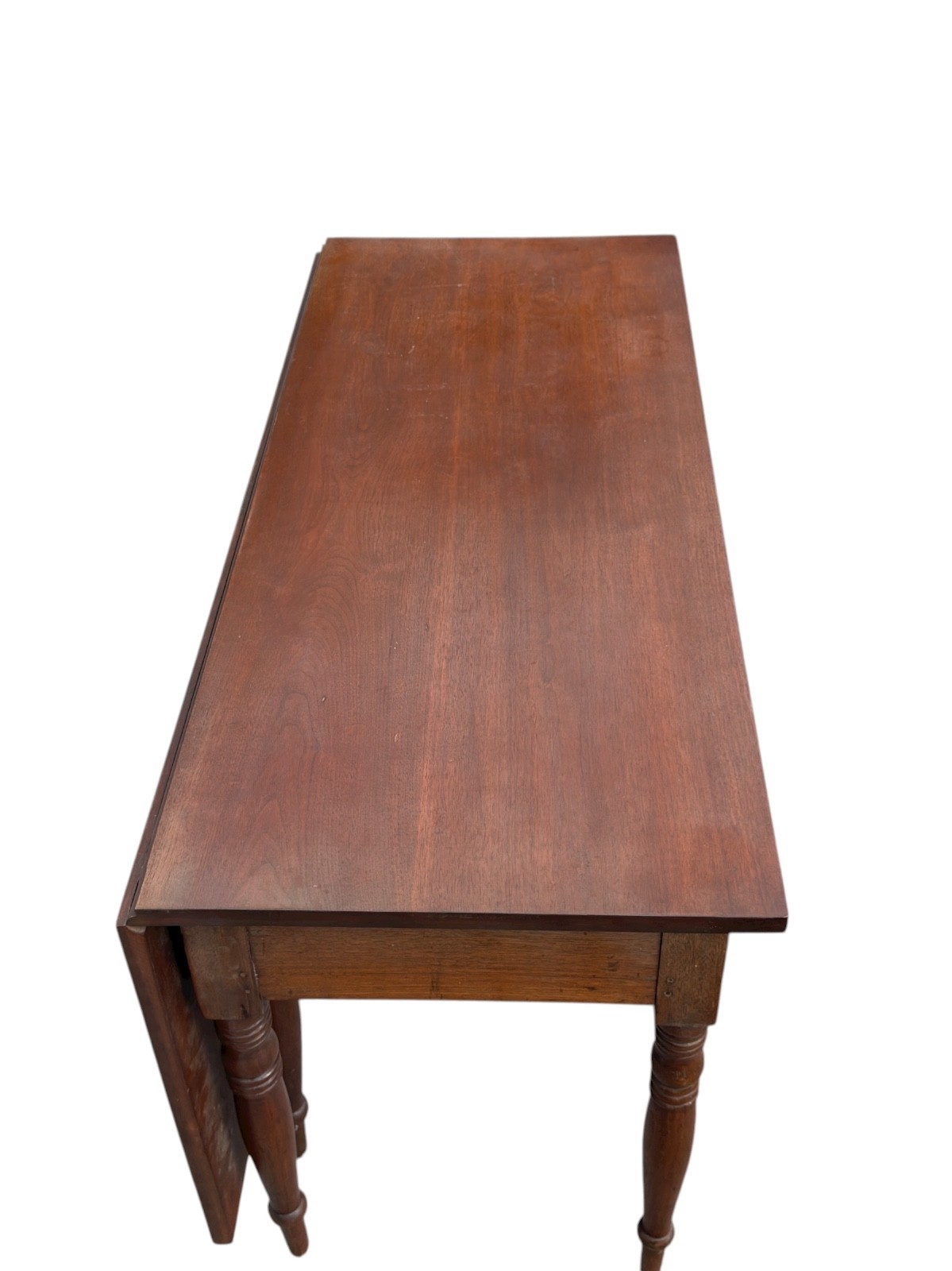 Antique Sheraton 2 drawer console work foyer table walnut 1820 country farmhouse