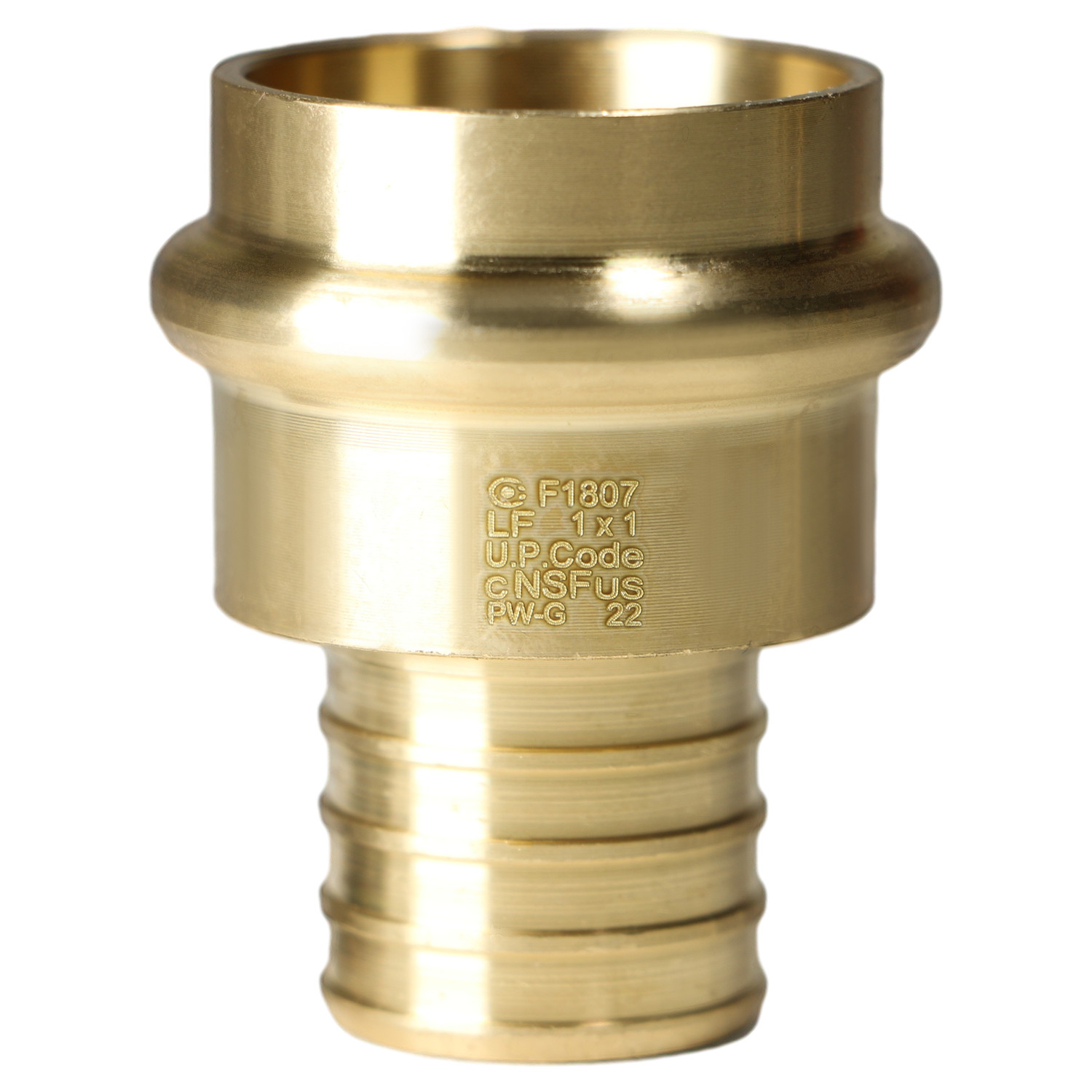 10 Pack XFITTING 1" Pex B x 1" Press Coupling, Lead Free Brass