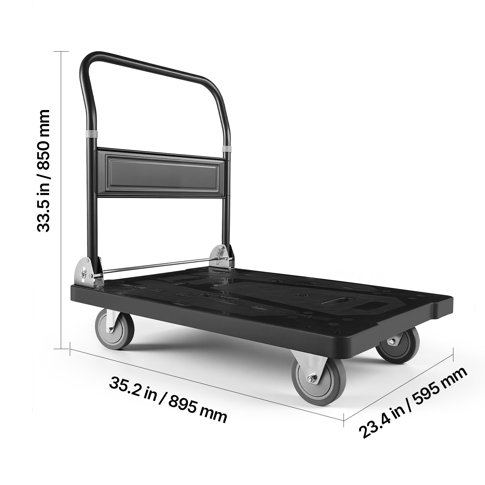 Uimoso Foldable Push Cart Dolly 1000 lbs Capacity with Wheels Folding Platform