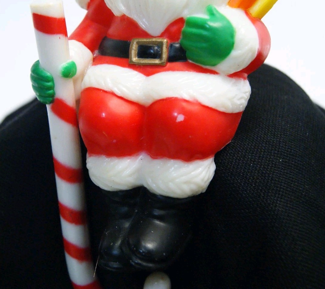 Vintage 1980s Plastic Holiday Stocking Hanger Set – Santa Snowman Reindeer READ