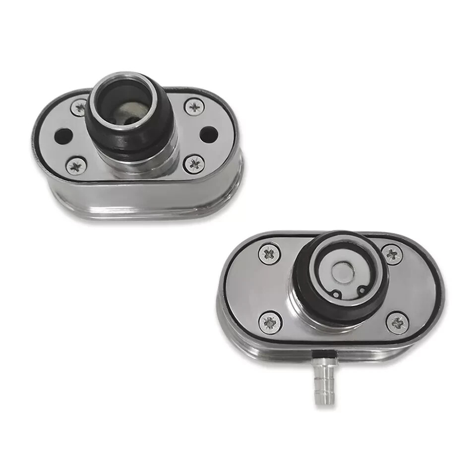 Polished Finned Valve Cover Oval Breather & PCV Valve Nostalgia SBC BBC SBF BBF