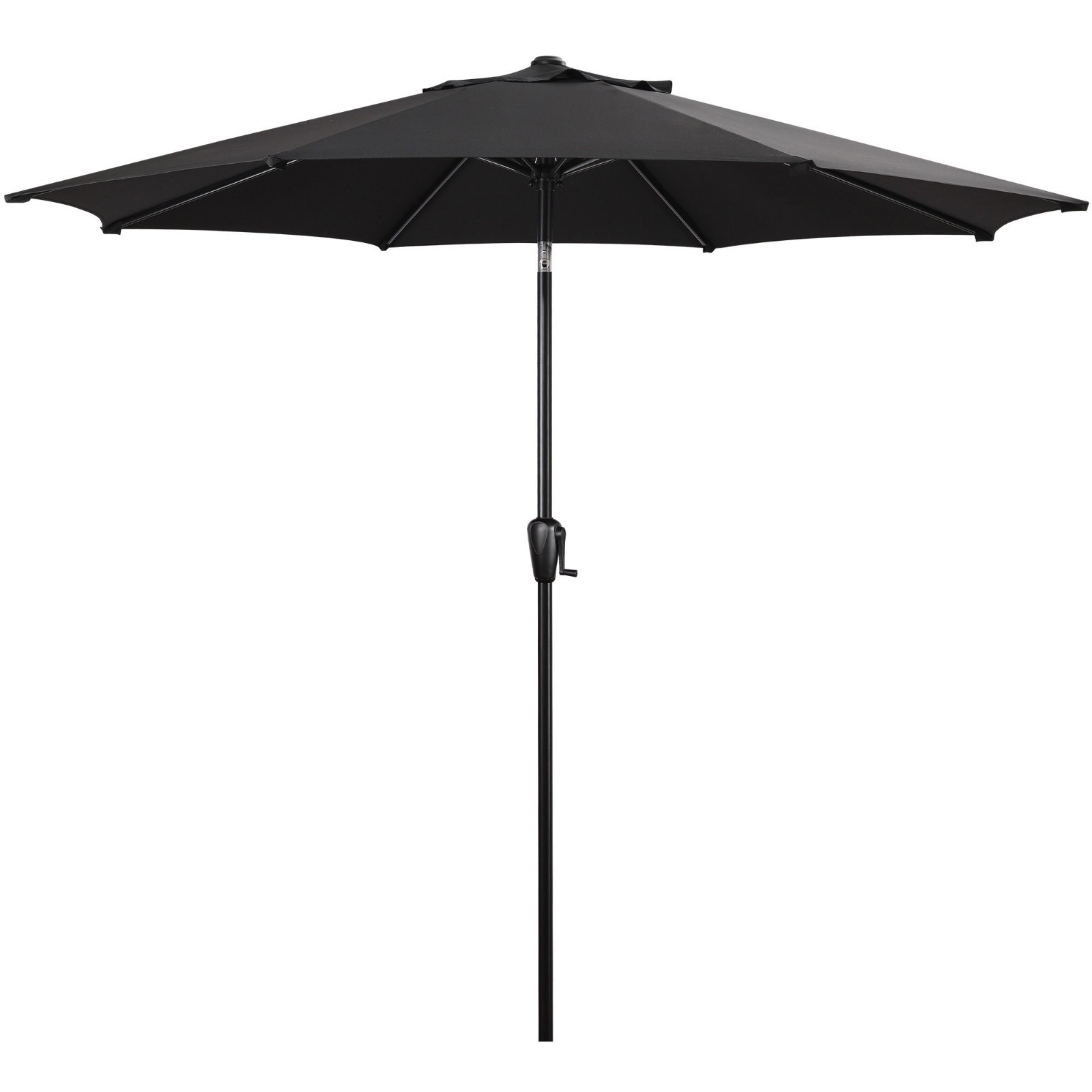 Sun-Ray 9' Round Patio Umbrella with Push-Button Tilt & Crank Lift, Multi Colors