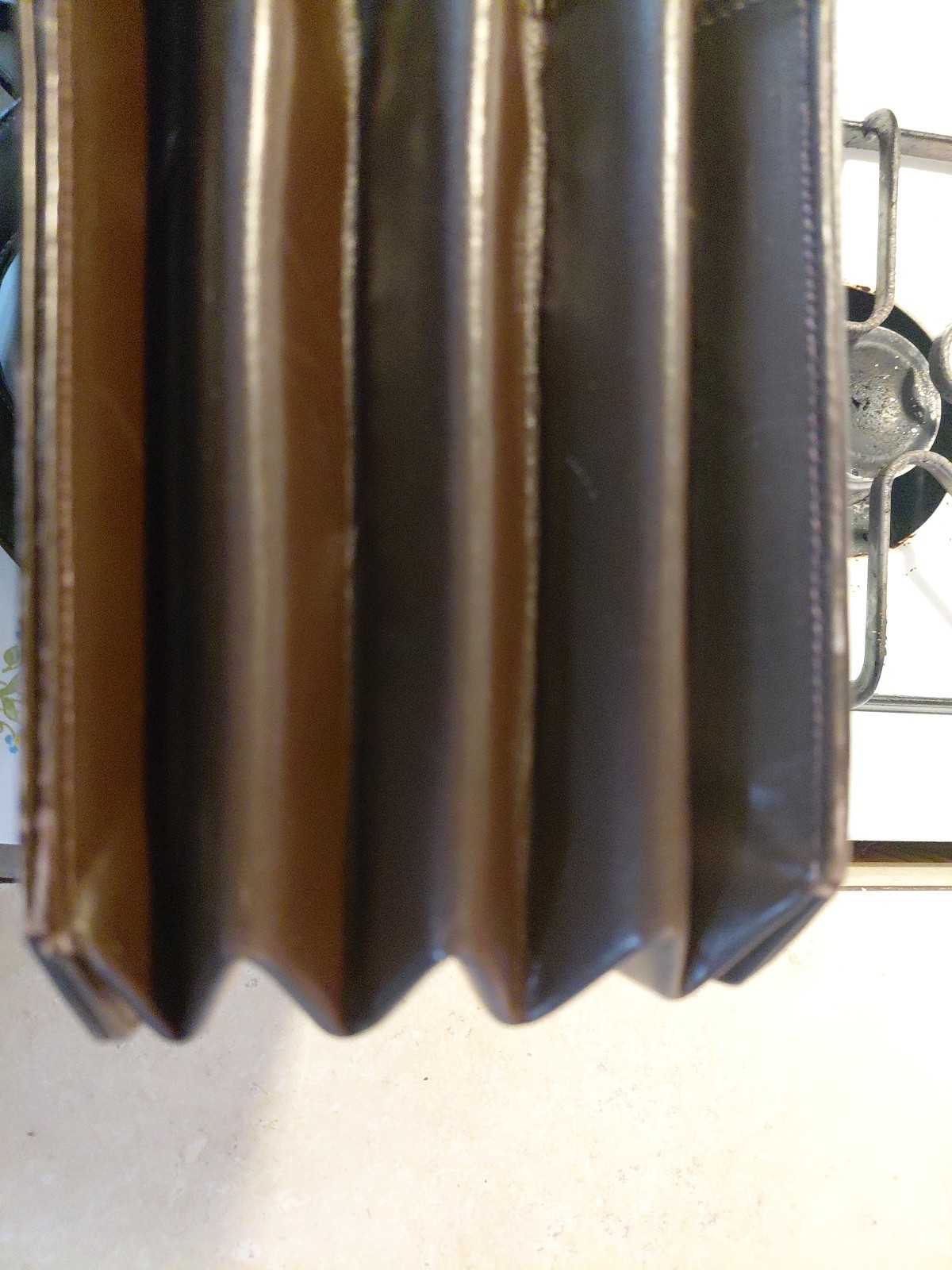 Vintage Susan Gail Handbag Dark Brown Accordion Style Purse Double Handles