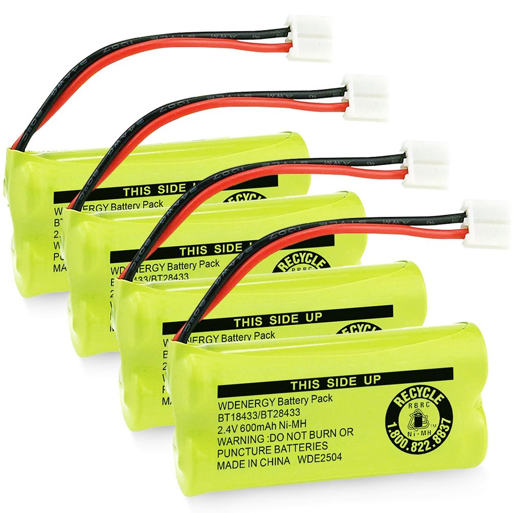 4 Pack Cordless Home Phone Battery for AT&T Lucent BT18433 BT28433 BT1011 3101