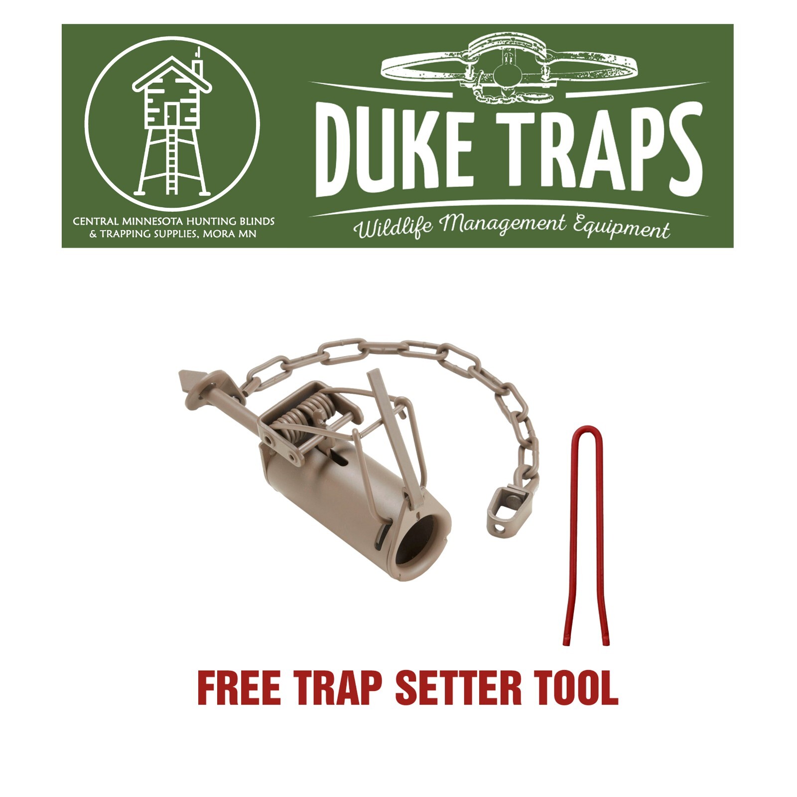 (PACK 1) Duke Dog Proof 0510 W/SETTER Coon Traps Trapping Supply Raccoon
