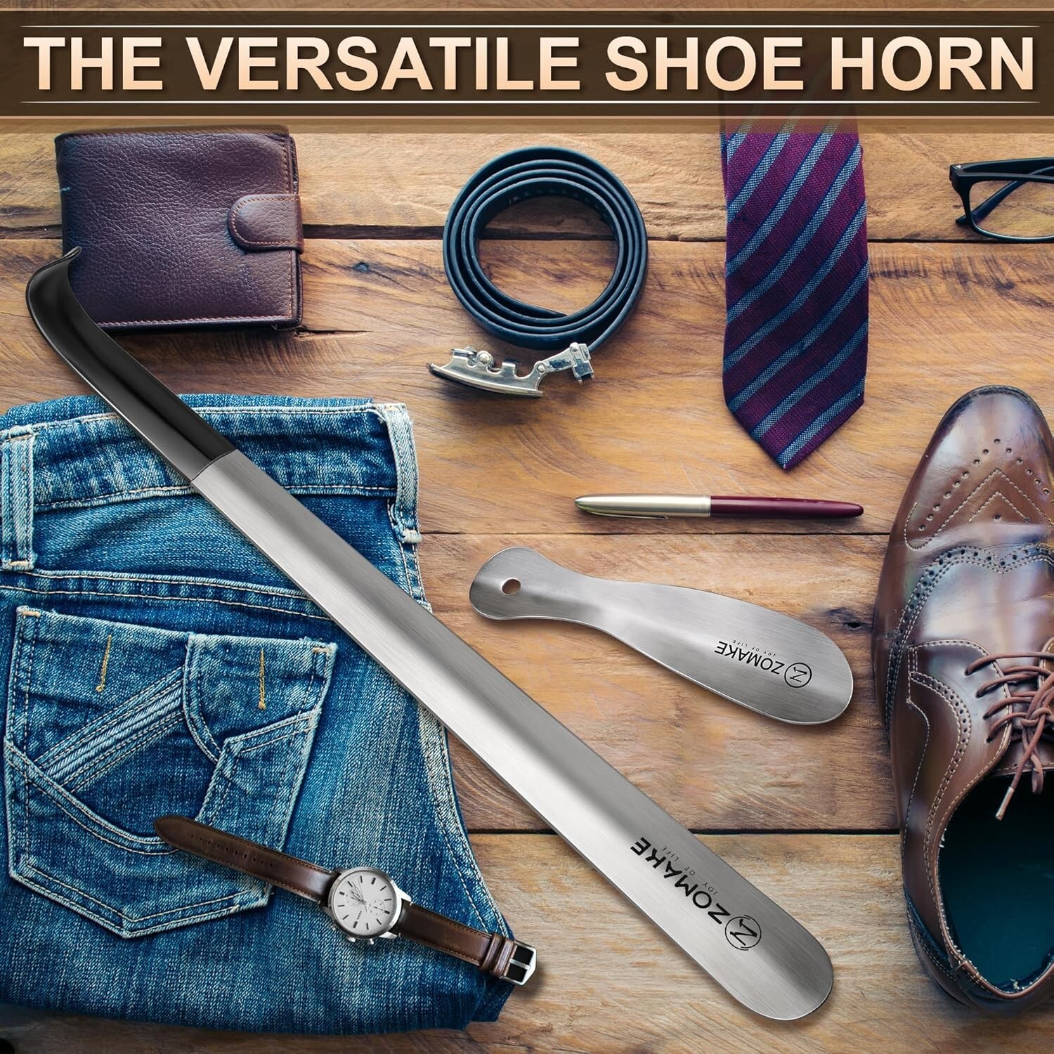 Metal Shoe Horn: Long Handle ShoeHorn for Seniors Men Women and Kids Shoehorn