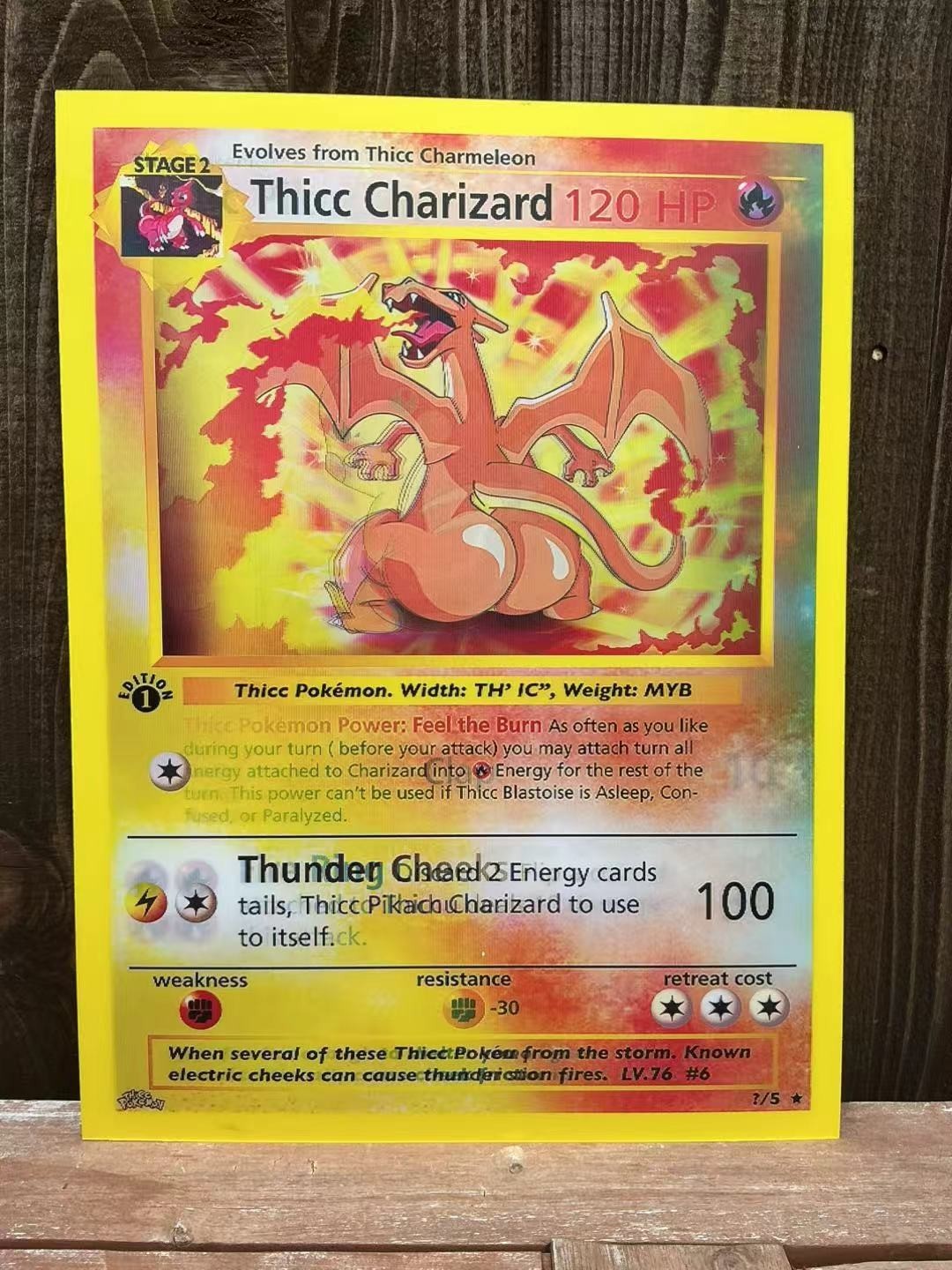 3D Motion Effect Lenticular Art Poster- Pikachu, Thicc Charizard Home DecorGift