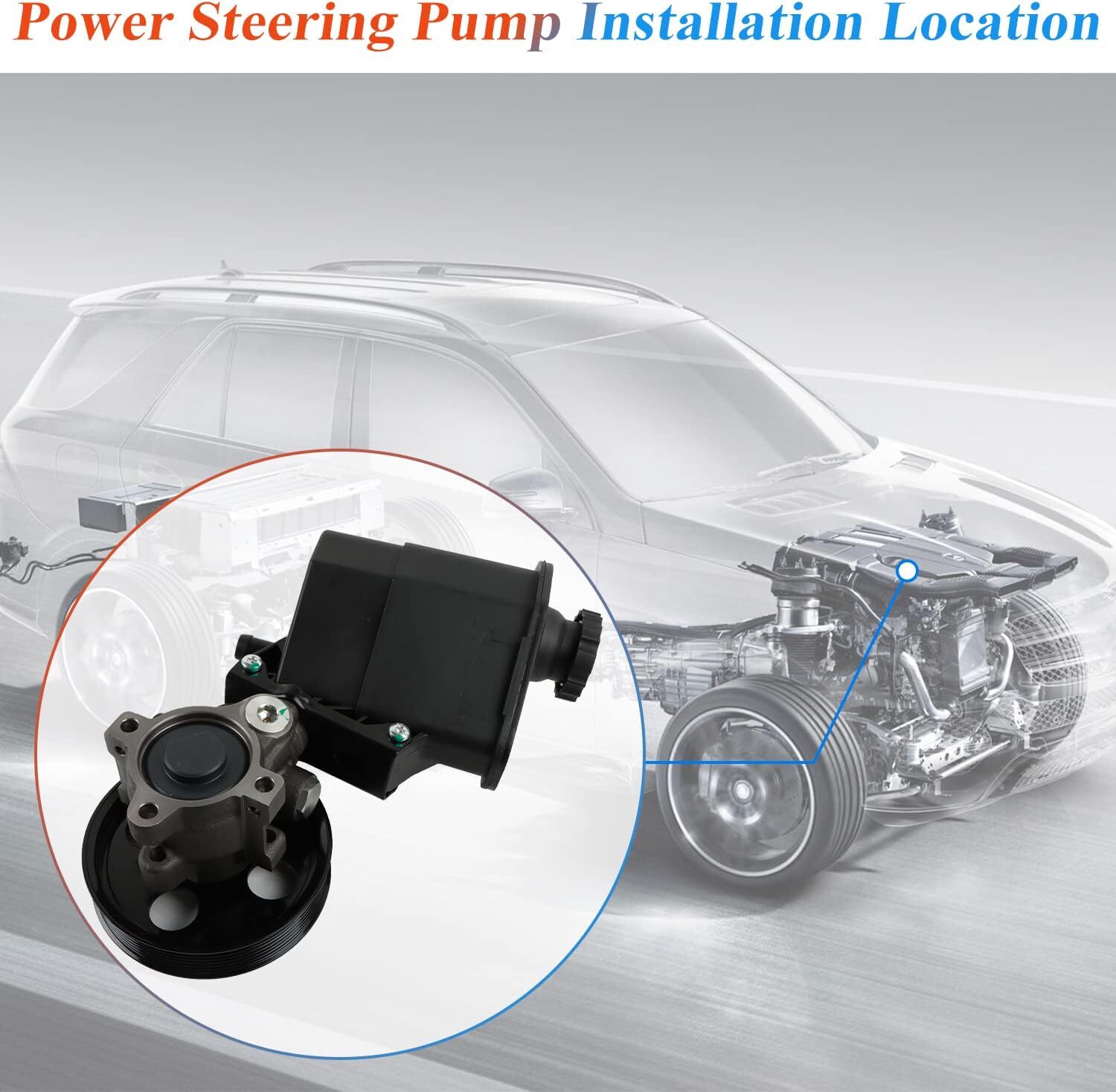 Power Steering Pump w/ Reservoir & Pulley for 02-07 Dodge Ram 1500 3.7/4.7/5.7L