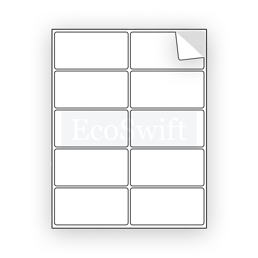10-100,000 4 x 2 Premium Laser/Ink Address Shipping Adhesive Labels 10 per sheet