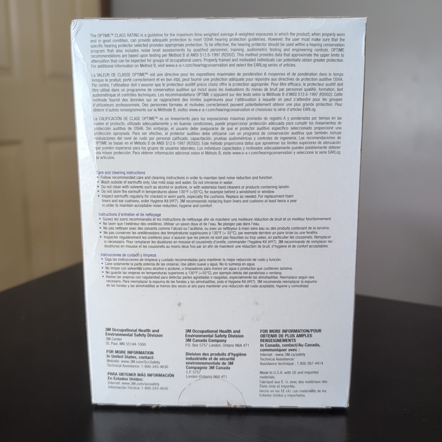 3M H7A Peltor Optime 101 Over-The-Head Ear Muffs Noise Reduction Safety