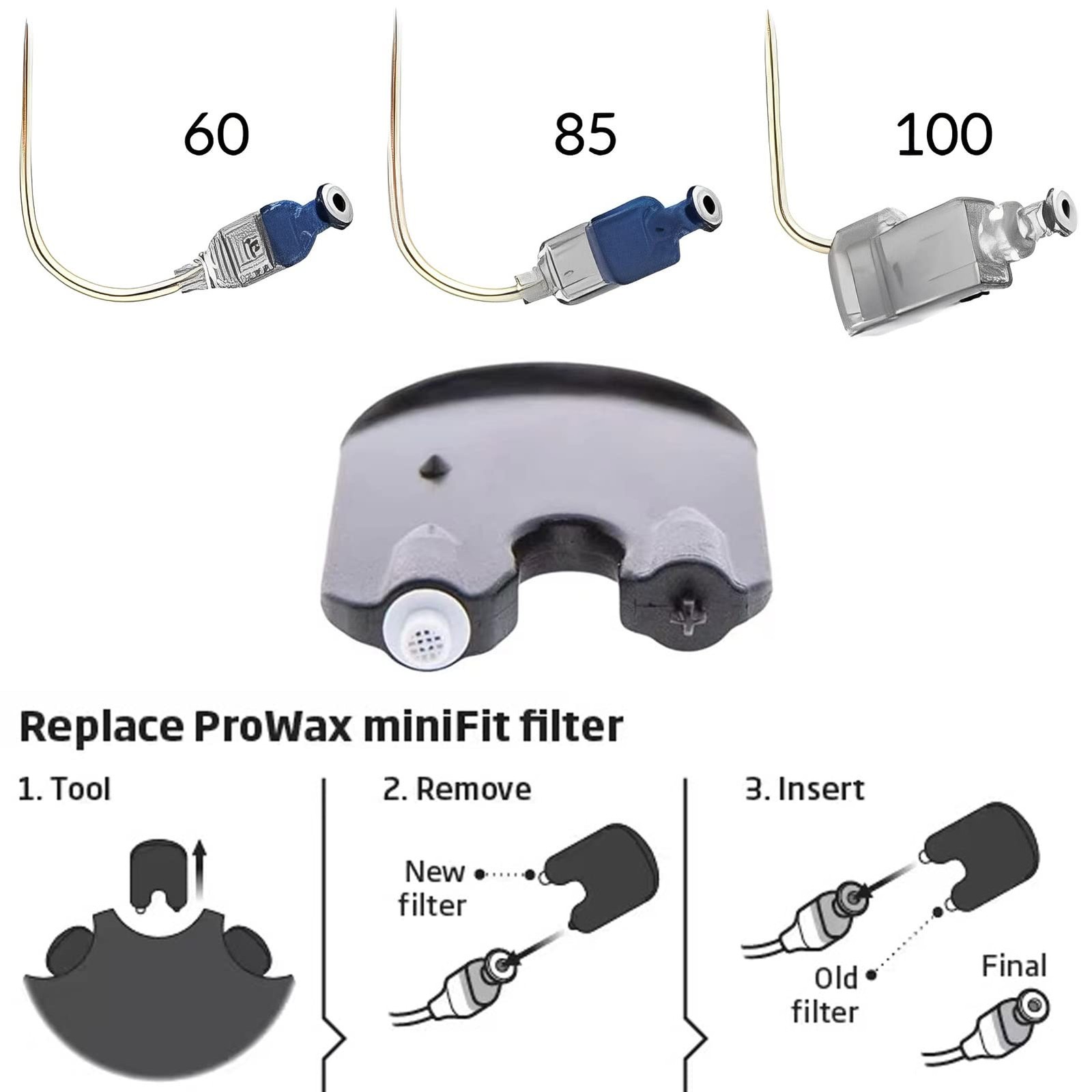 Wax Guards for Oticon ProWax MiniFit Hearing Aid Supplies Replacement 2 PACKS
