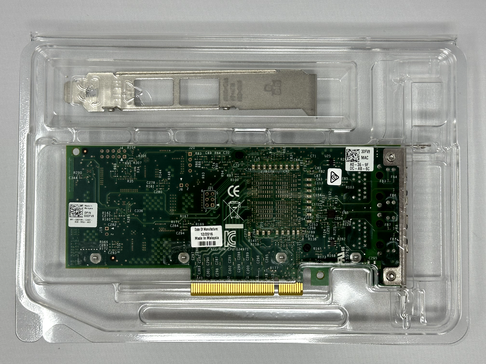 Both brackets DELL INTEL X540-T2 10GB 2P DUAL PORT NIC NETWORK K7H46 3DFV8