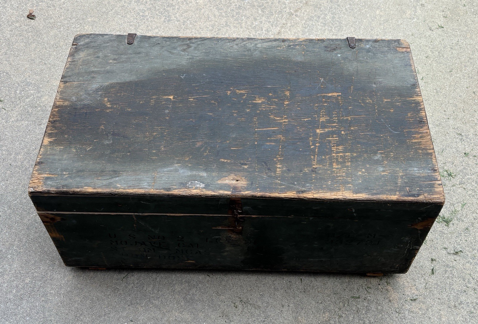 WWII USMC Military Transit Chest - MCAS Mojave California Markings - Rare 1940s