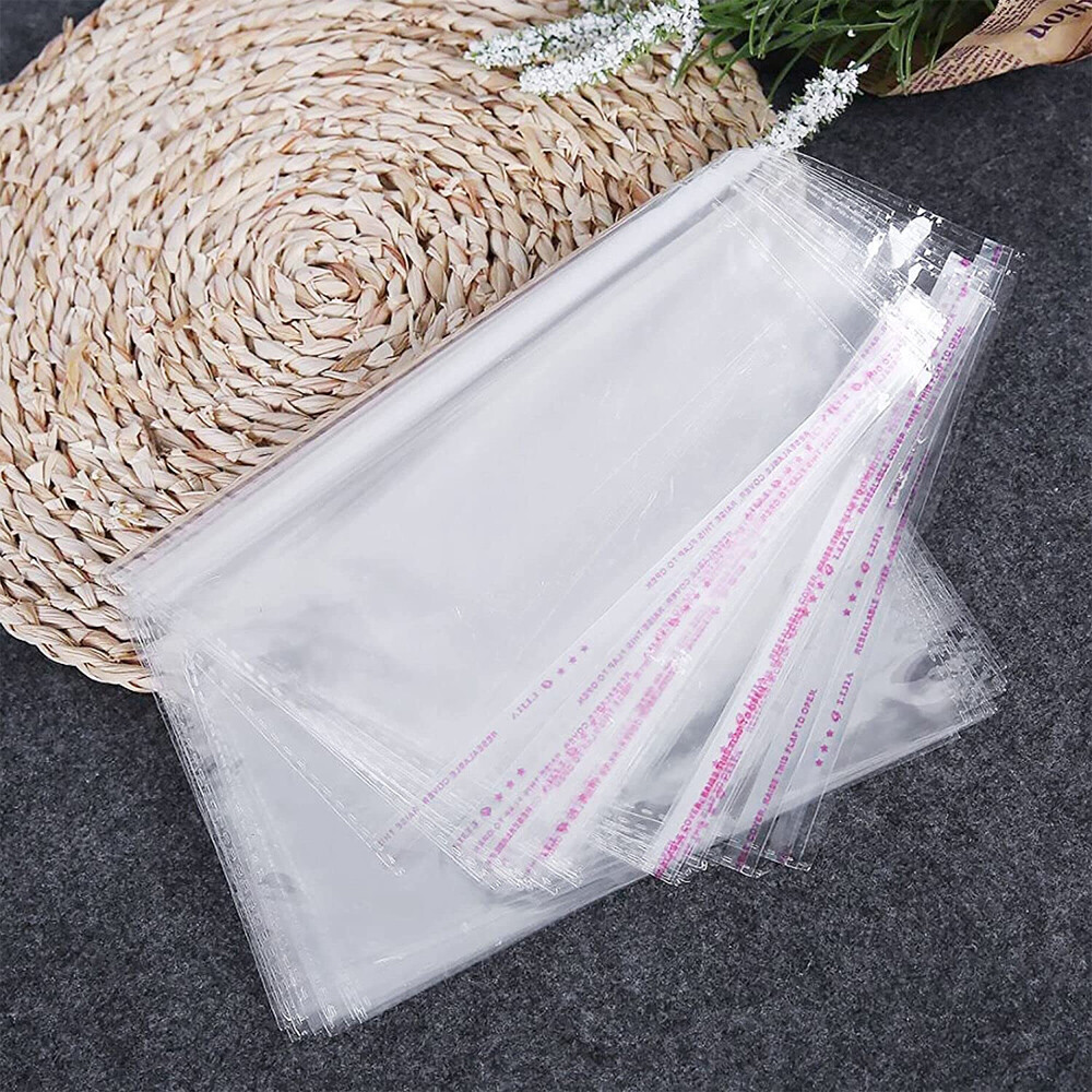 Clear Self Adhesive Resealable Cellophane Bags Seal Cello Lip & Tape Poly OPP US