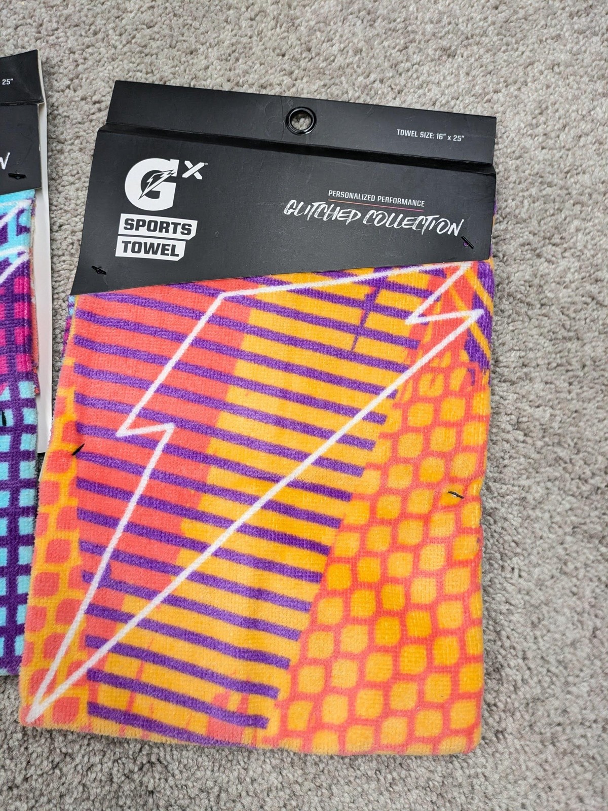 Gatorade GX Sports Towel Glitched Collection 16x25 Cotton Gym Multi Print