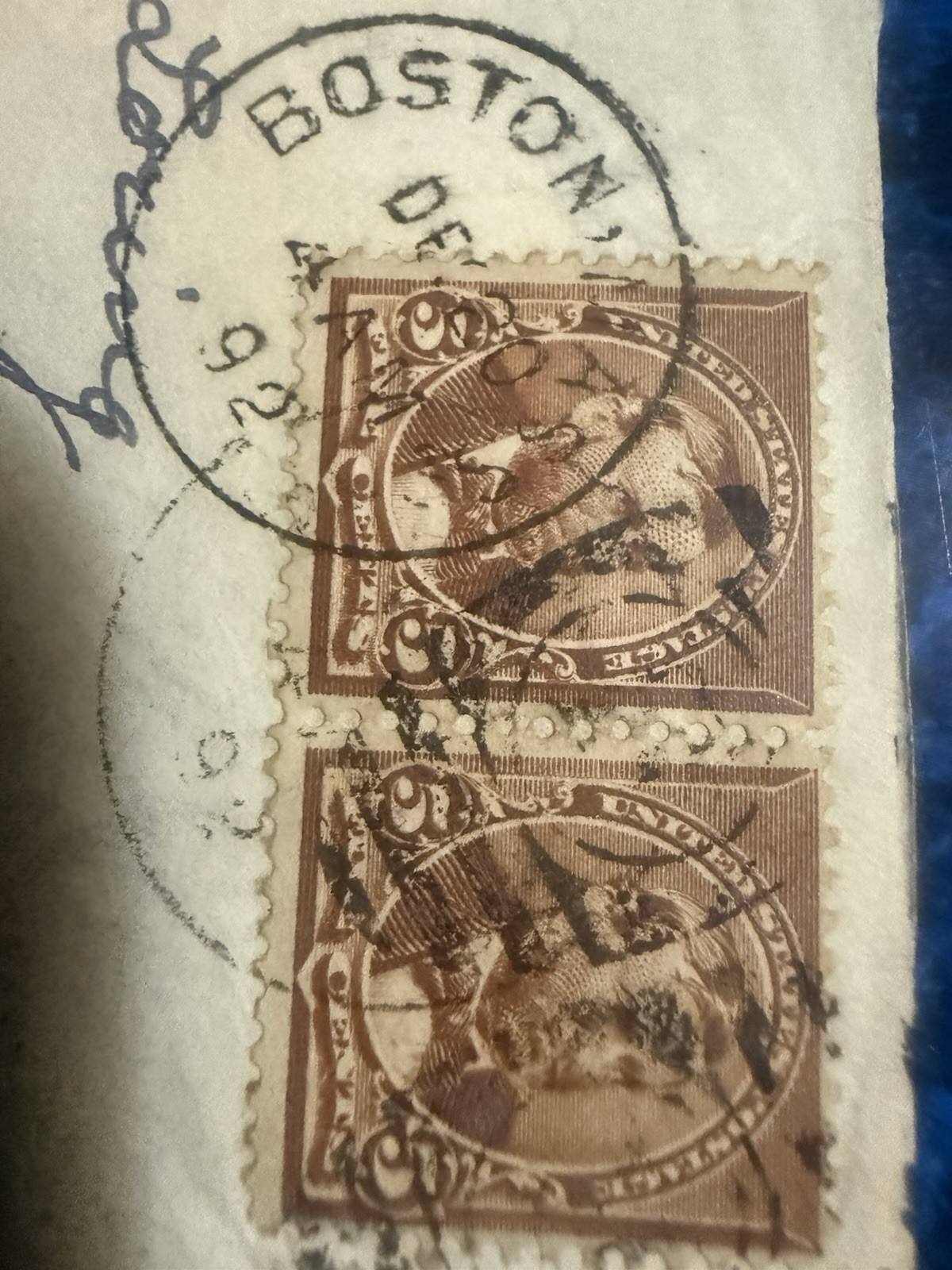 1892 Boston-Weimar Zeppelin Cachet Cover 5¢ Grant Pair $99 BIN