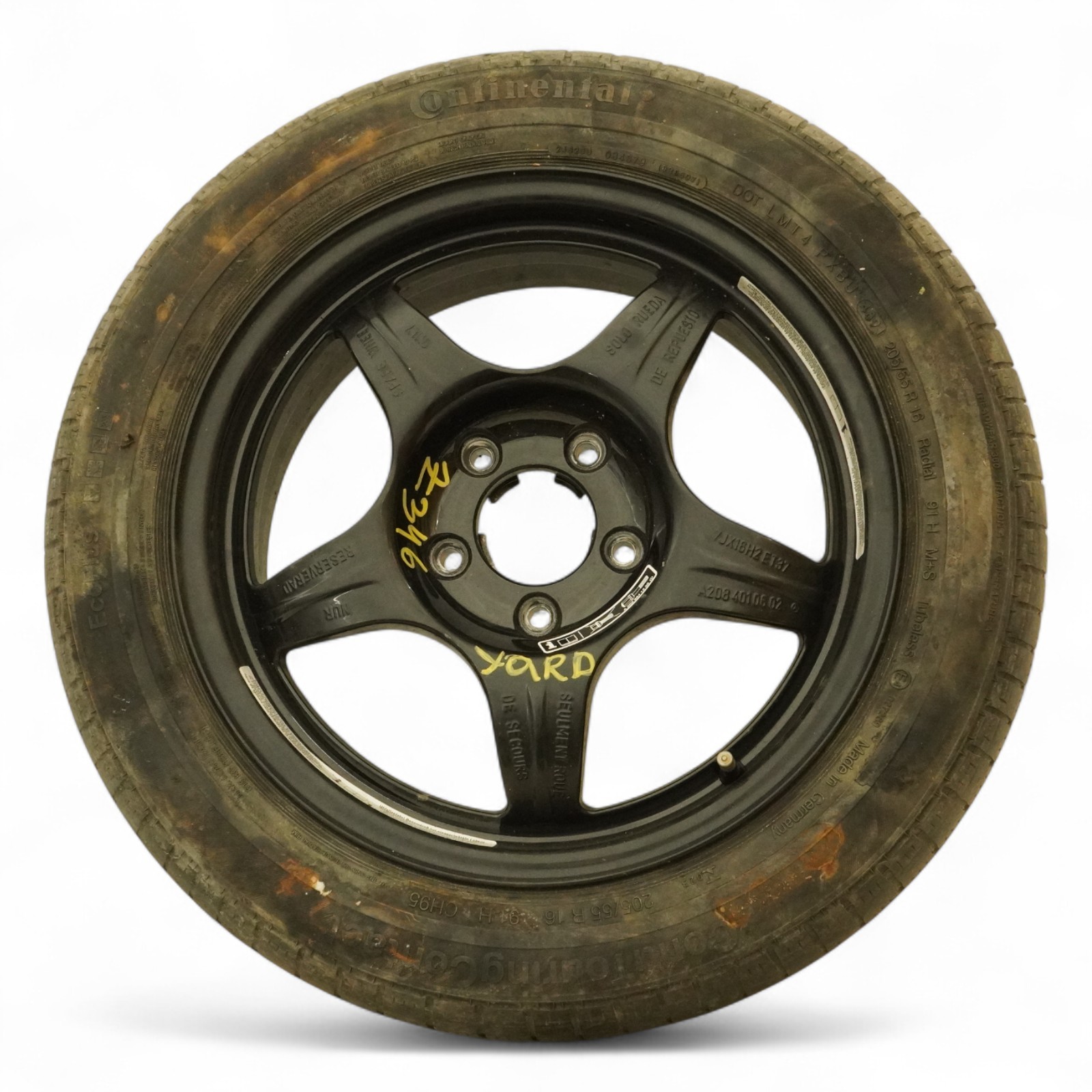 98-03 Mecedes Clk320 C208 Emergency Spare Wheel Tire 16X5 5 Lug 112Mm Unit OEM