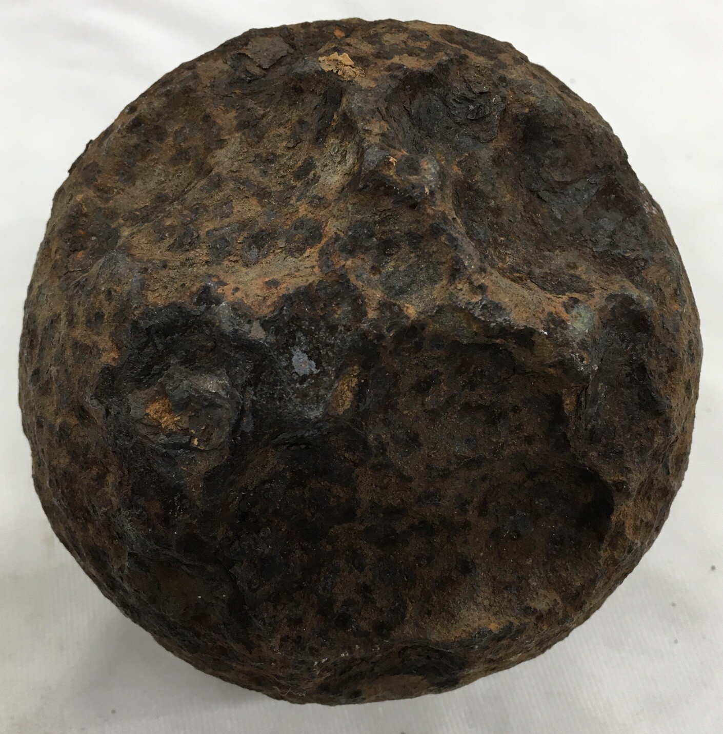 Vintage Cannonball Cast Iron Weight 15 Lbs., 10.7 Oz. Pitted c5