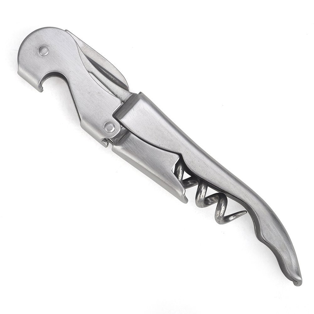 1 - 60 Stainless Corkscrew Doubled Hinged Waiters Wine Bottle Opener Foil Cutter