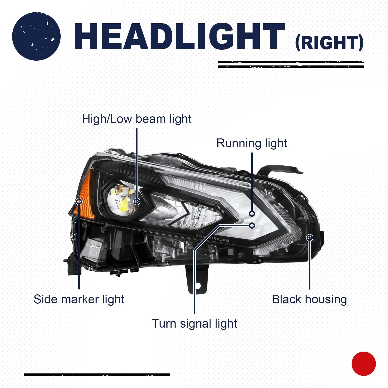 LED Headlight Assembly for Nissan Altima 2023-2025 LH Headlamp Passenger Side
