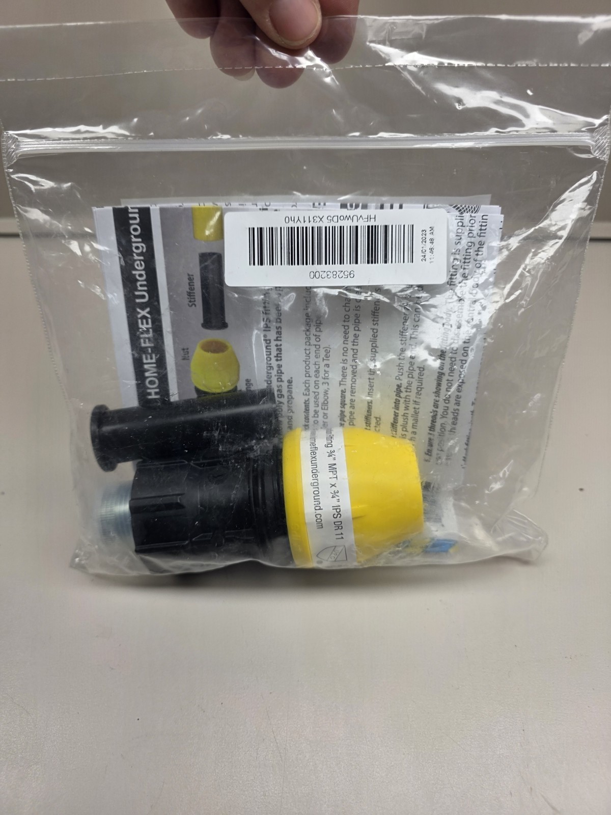 (1) NEW Home-Flex 3/4" Underground Yellow Poly Gas Pipe Conversion Fitting