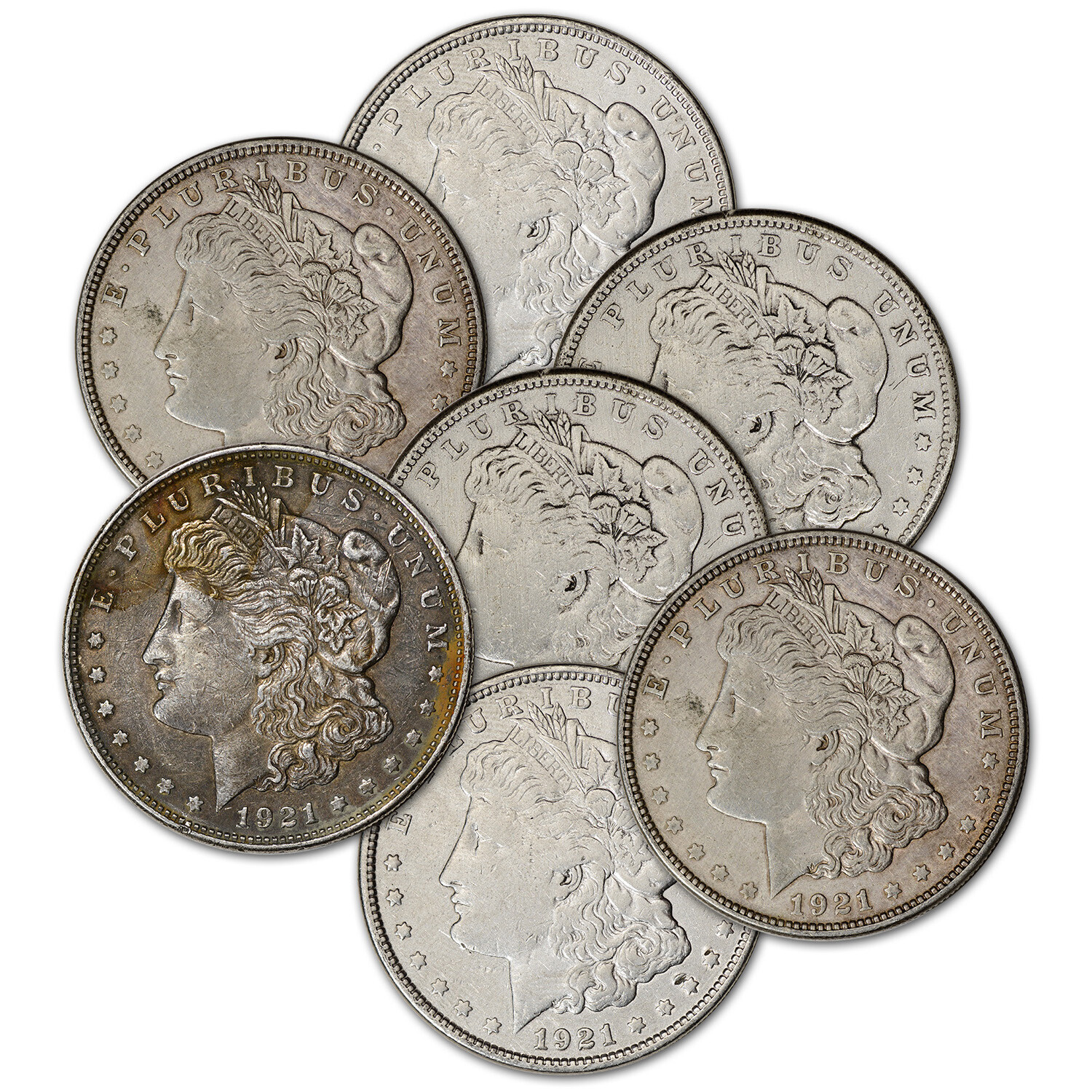 1921 US Morgan Silver Dollar - Roll of 20 coins - Cull