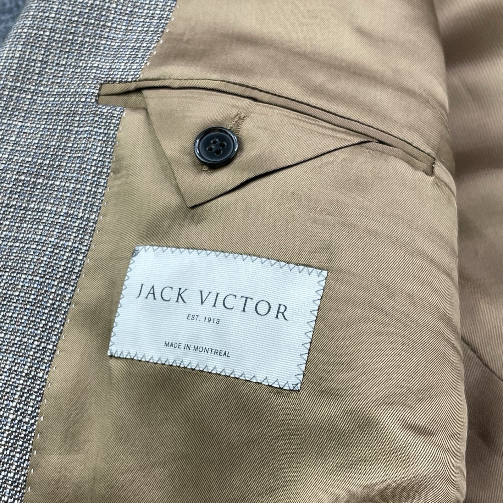 Jack Victor Luxor Sport Coat Super 110’s Wool Tan Men’s Size 48 X-Long 648$ NWT