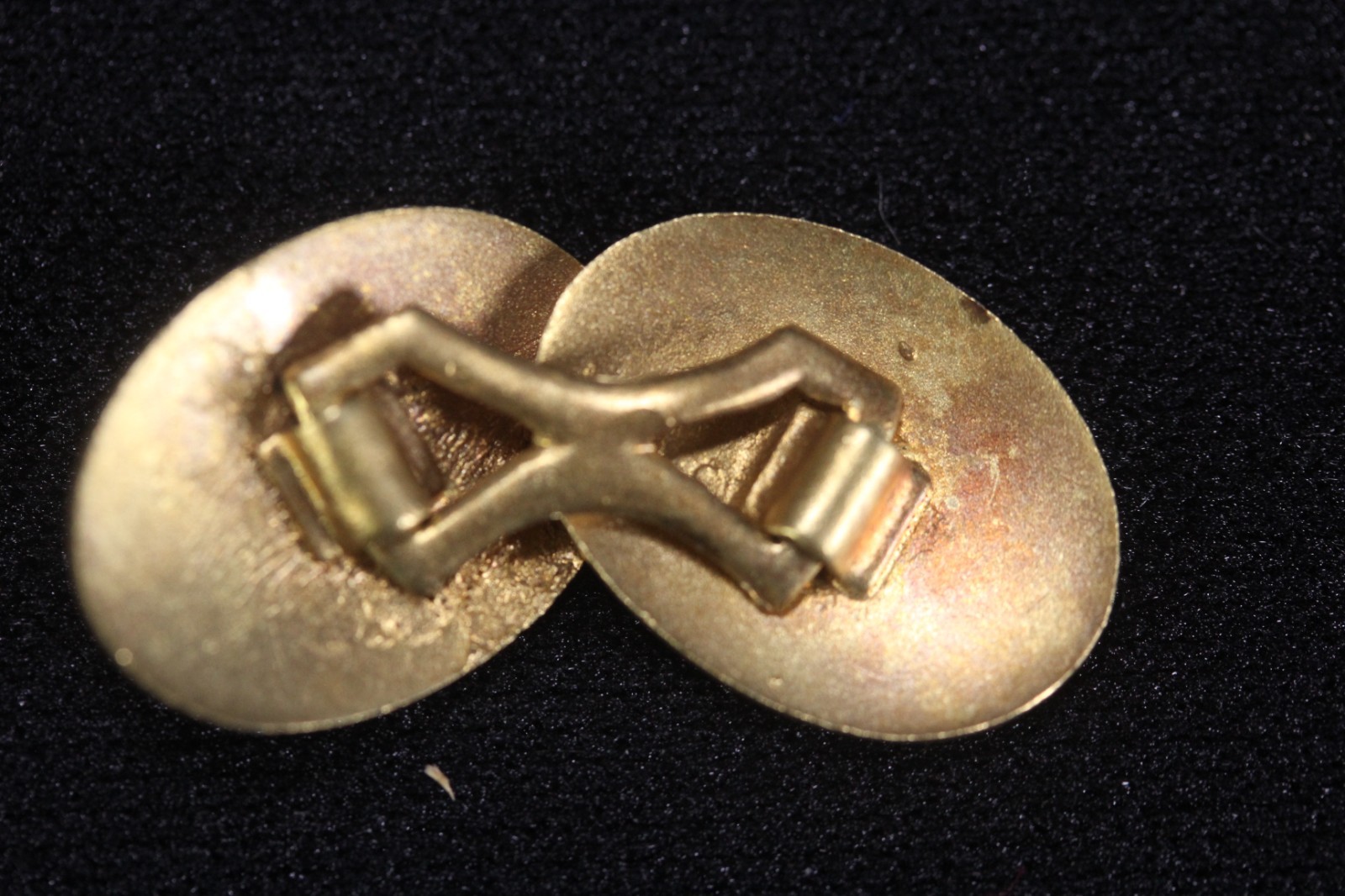 Antique Simons Gold Front Oval Cufflinks on Original Card NOS