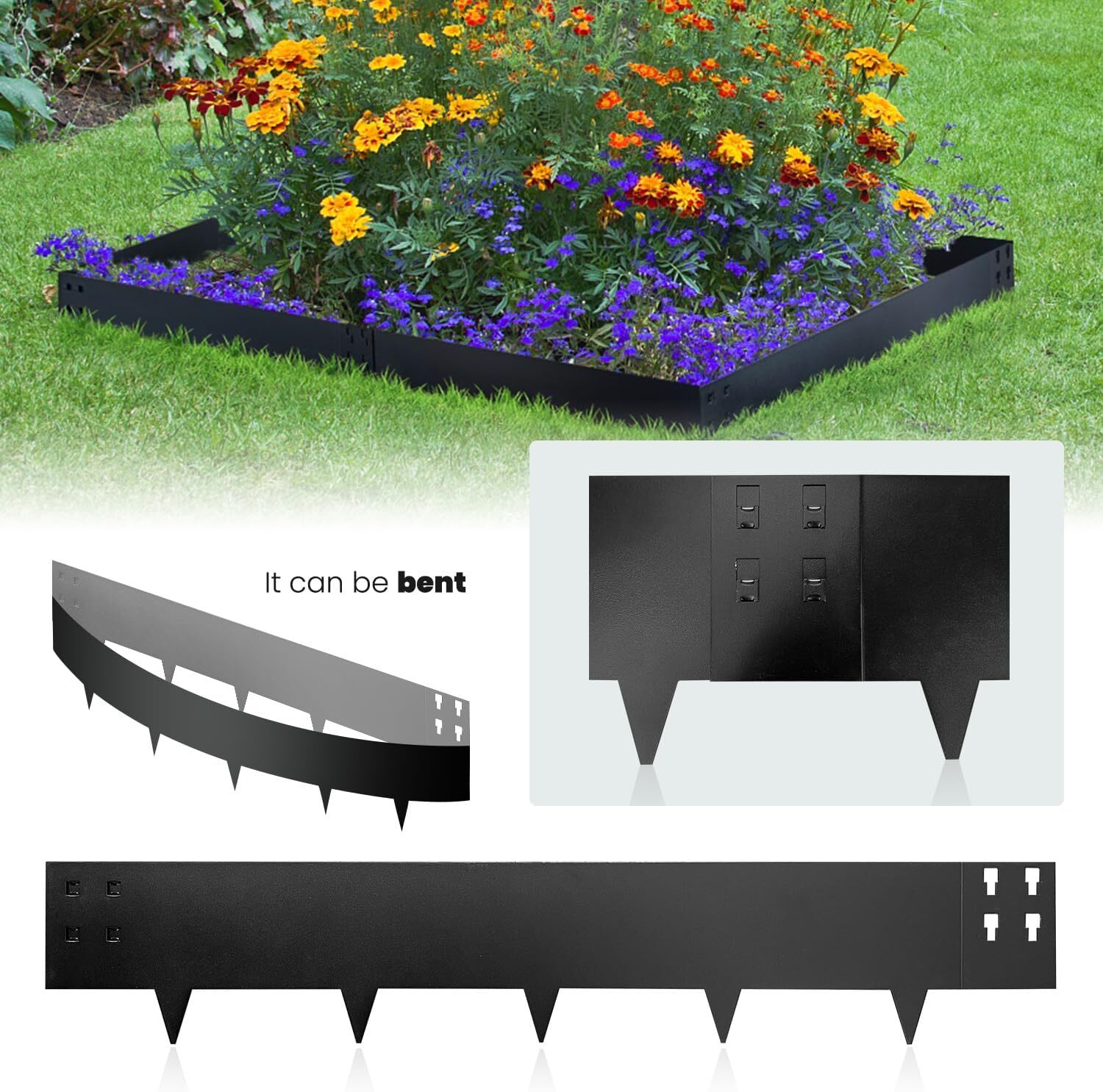 8-INCH Galvanized Steel Landscape Edging Metal Garden Raised Bed Lawn Border
