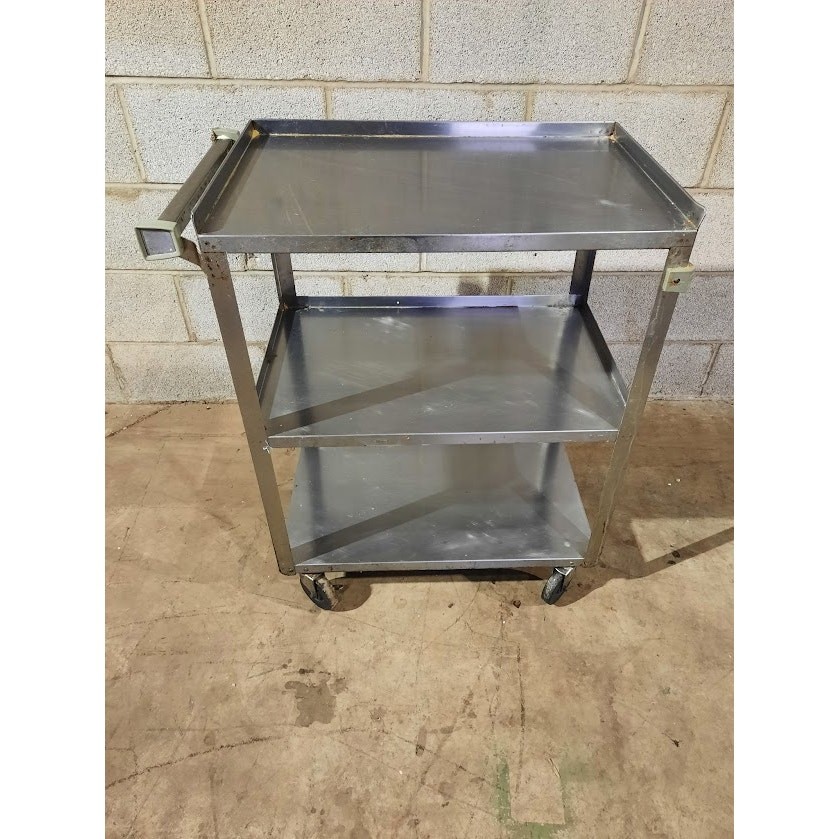 Stainless Steel Cart With 3 Shelves on Casters