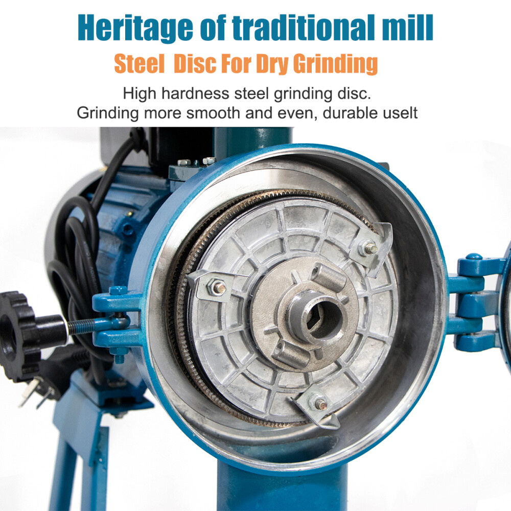 110V 3000W Electric Grain Corn Wheat Feed Mill Dry&Wet Cereals Grinder w/Funnel