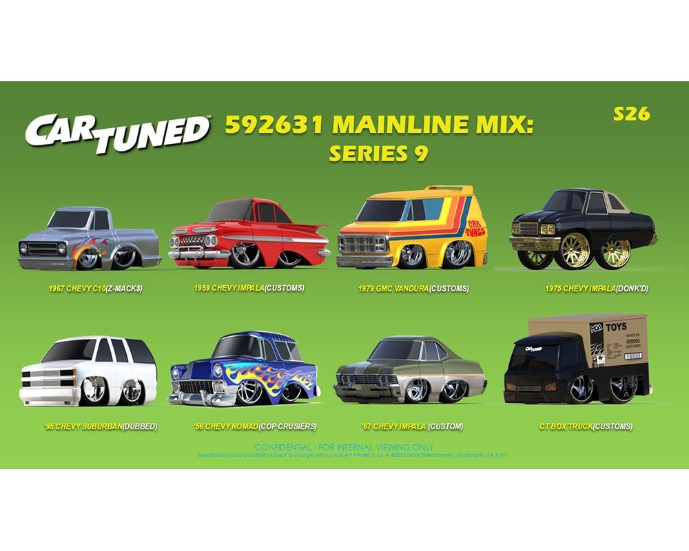 CarTuned 1:64 Series 9 Mainline Assortment of 8 Cars Set, 592631-XX8 Seal Box