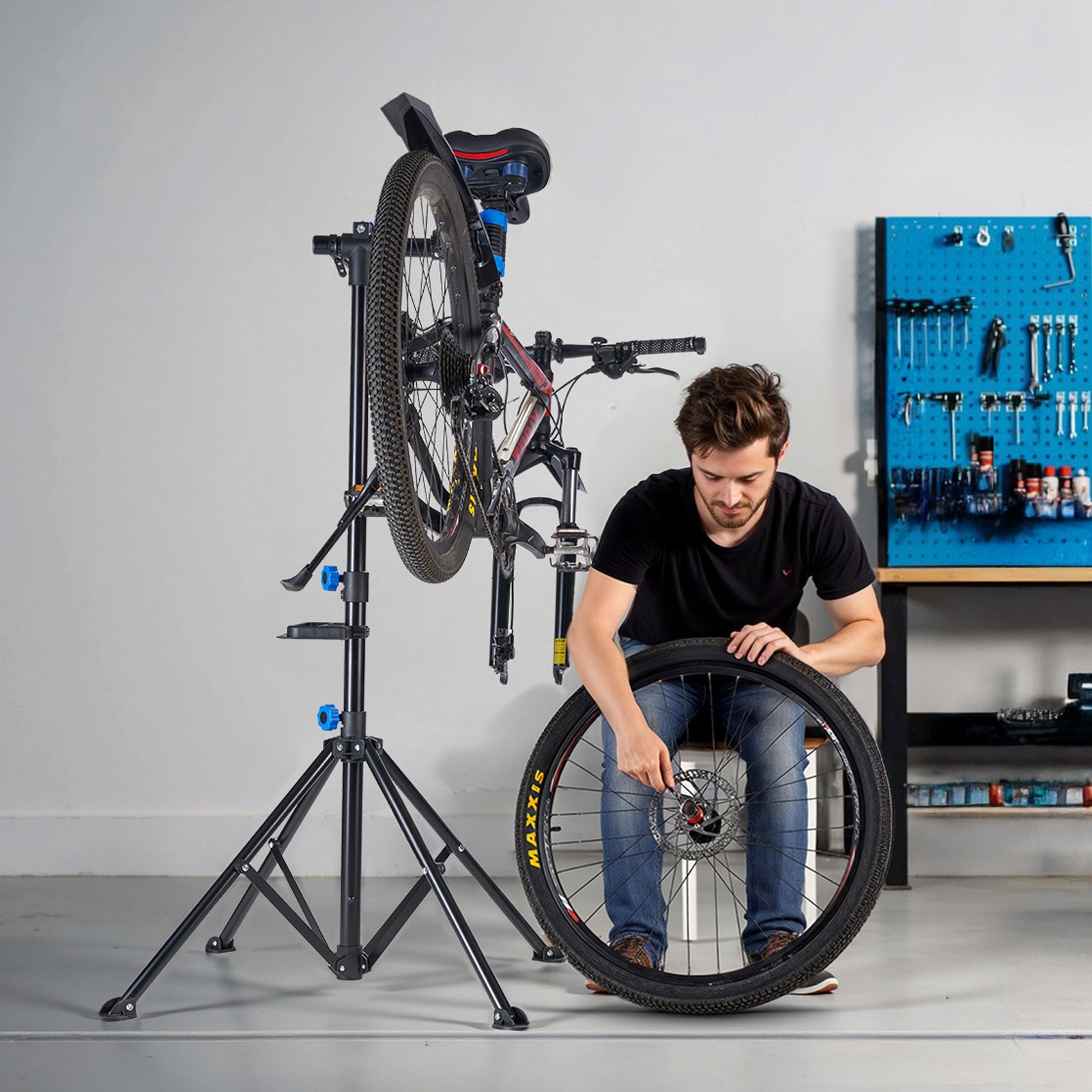 VEVOR Bike Repair Stand 66 lb Adjustable Bicycle Maintenance Rack with Tool Tray