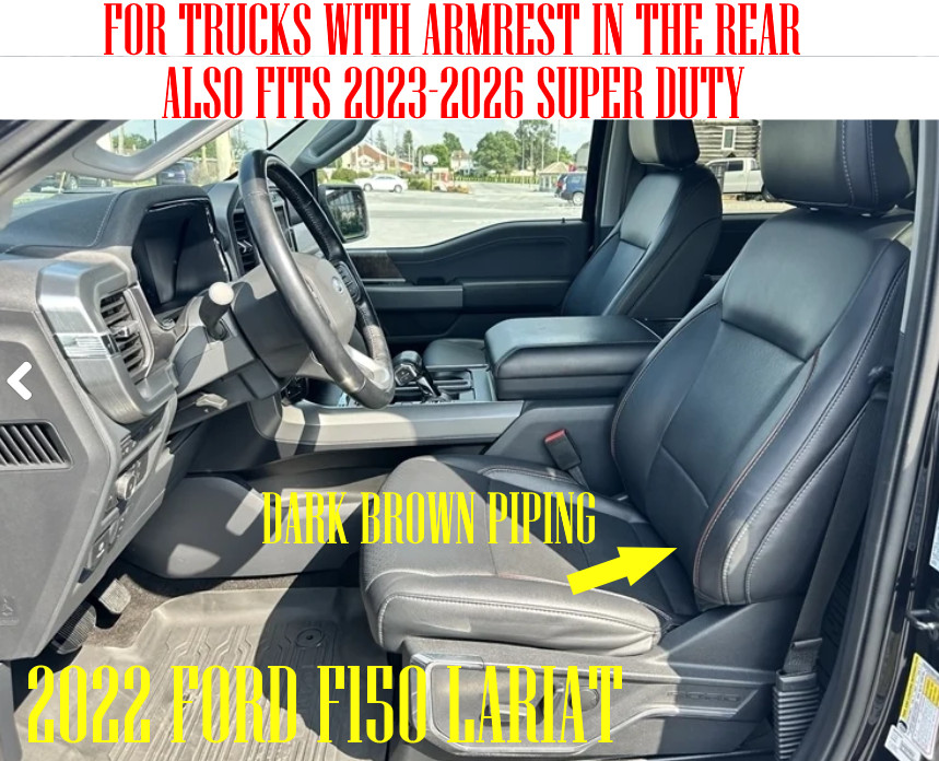 2021-2026 OEM FORD F150 LARIAT NEW TAKEOFF LEATHER UPHOLSTERY DARK BROWN PIPING