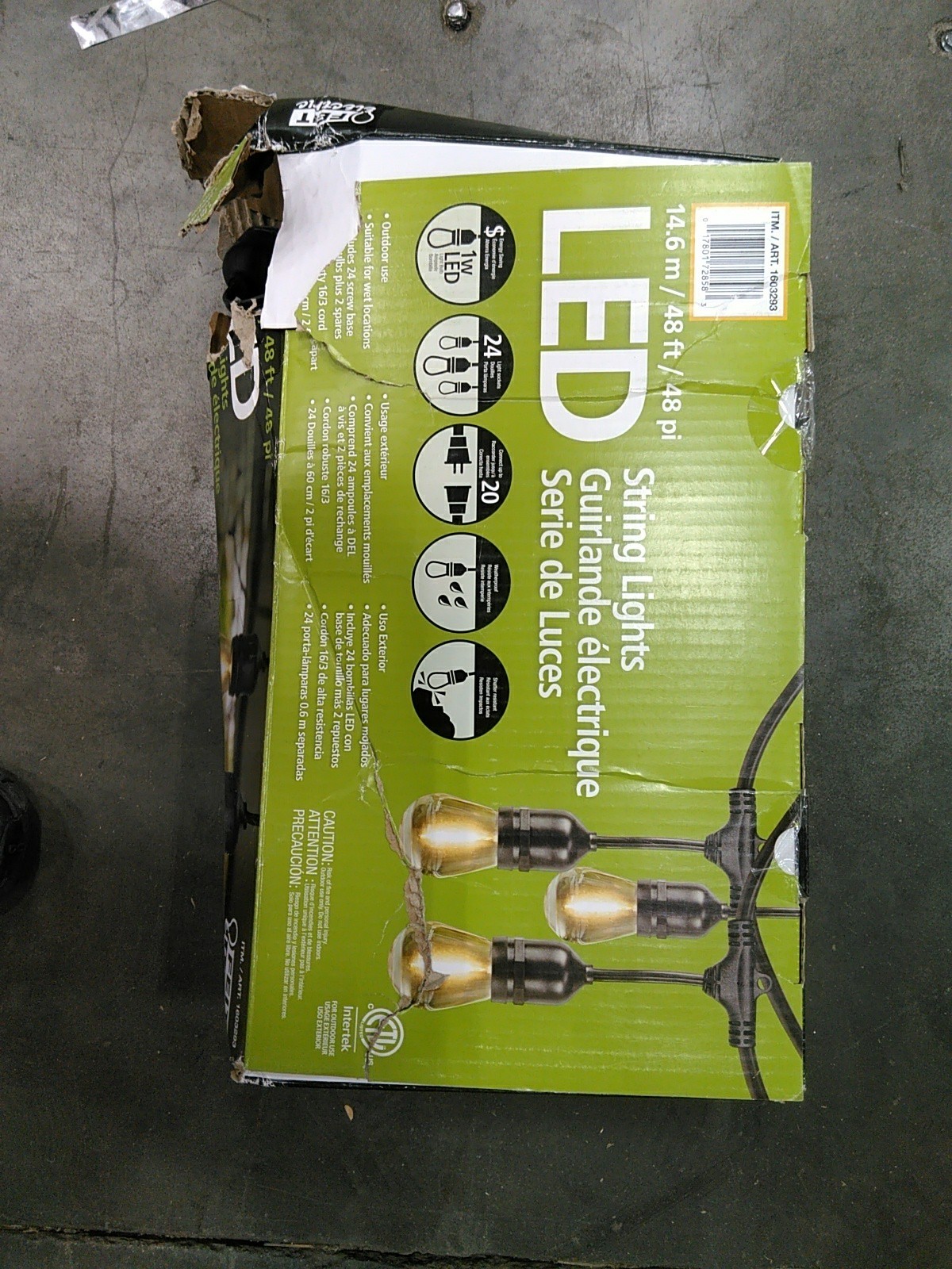 Feit Electric 48' LED Filament String Light - 24 bulbs-waterproof-Indoor/outdoor