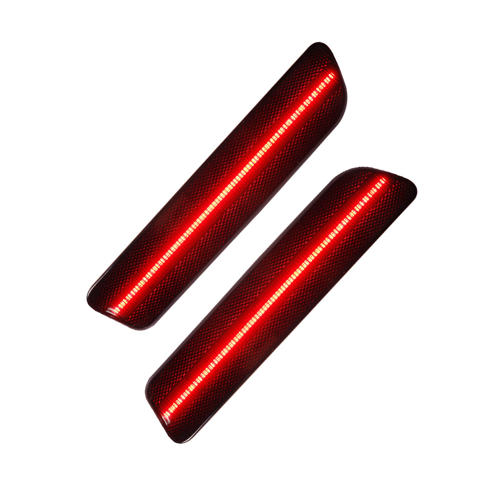 Smoked Rear Bumper Reflector Side Markers Red LED Light For 2005-09 Ford Mustang