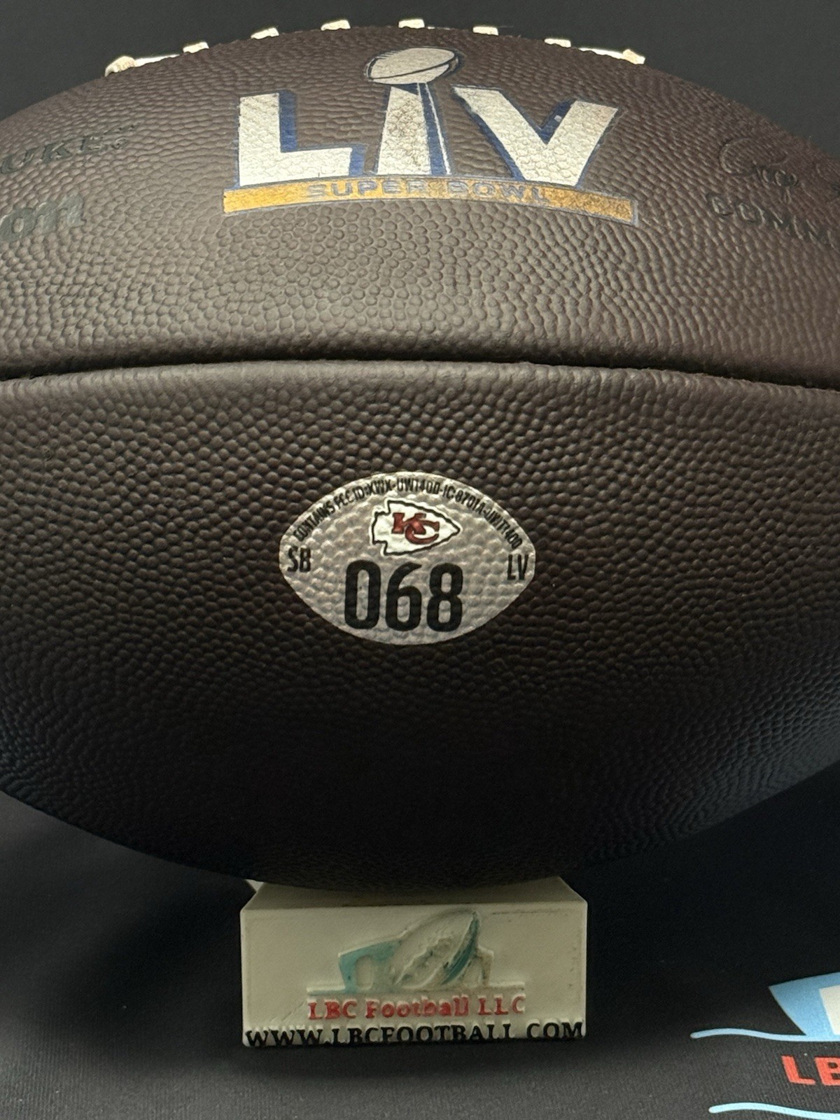 Kansas City Chiefs Game Issued Super Bowl LV Game Ball #068 Wilson Duke Football